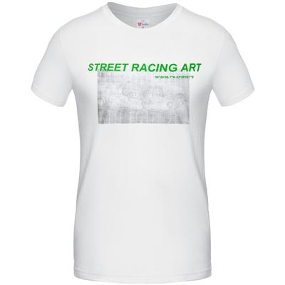 Футболка Street Racing Art, белая печать логотипа, надписи, принта